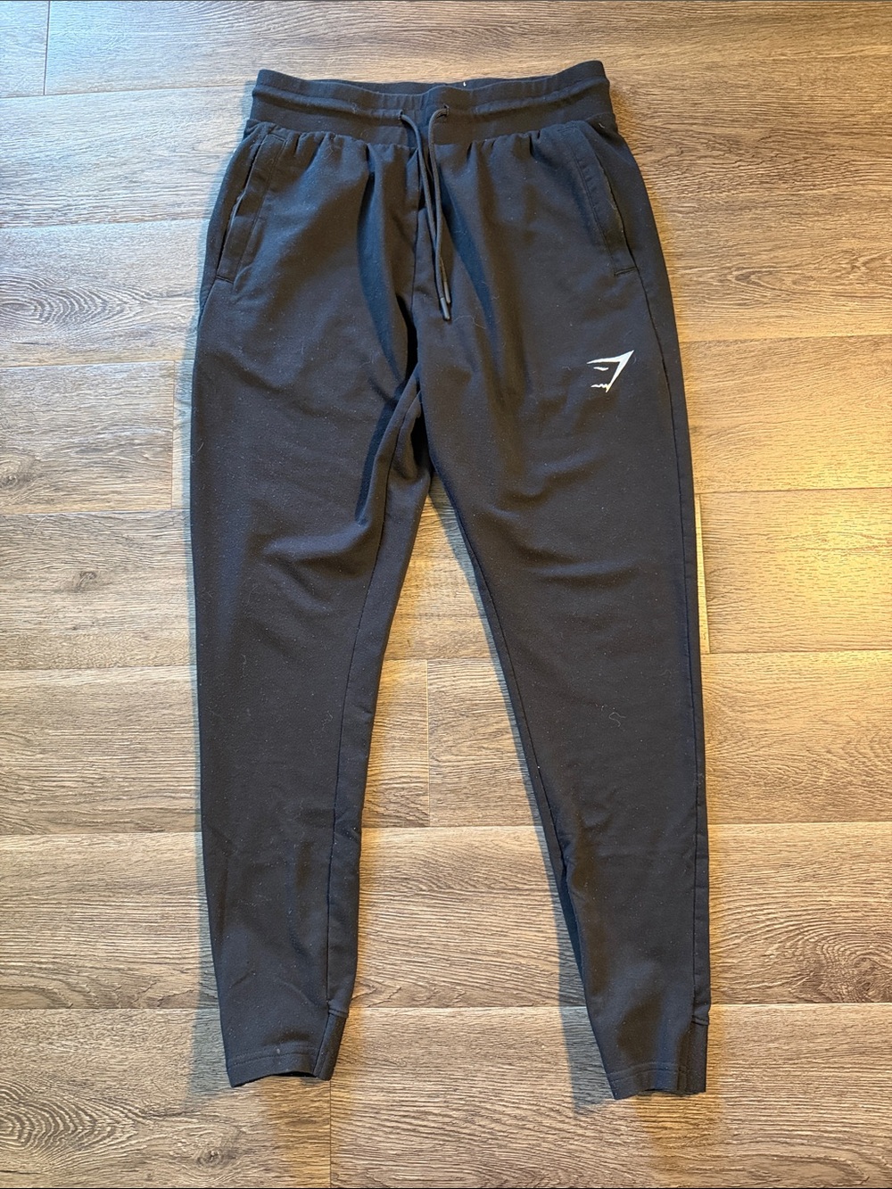Gymshark Black Tapered Joggers with Subtle Logo